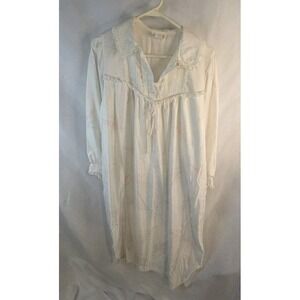 True Vintage Barbizon Nightgown M Off White Pink Floral Lace Cottage Sissy‎